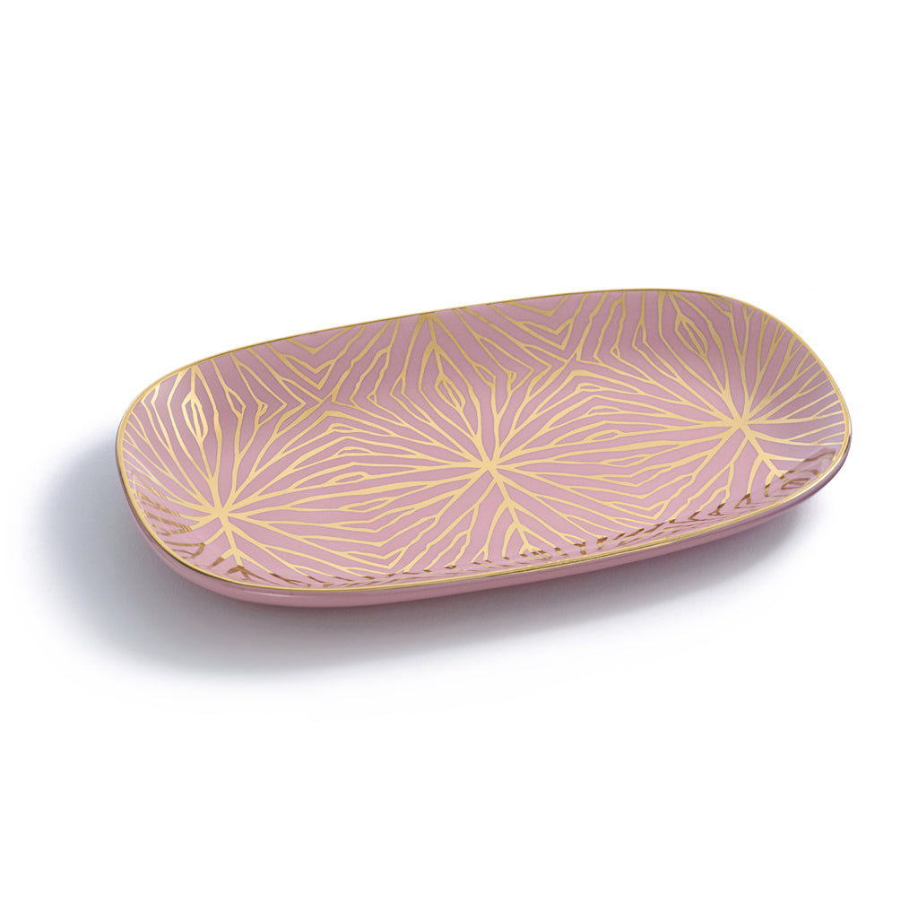 Talianna Lily Pad Catchall Tray, Pink & Gold
