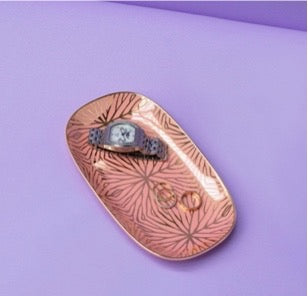 Talianna Lily Pad Catchall Tray, Pink & Gold