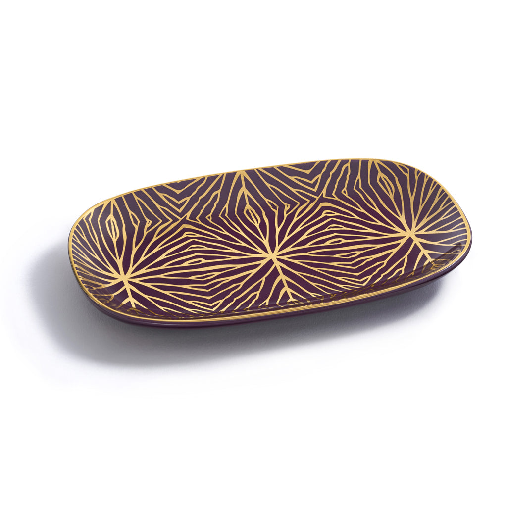 Talianna Lily Pad Catchall Tray, Plum & Gold