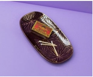 Talianna Lily Pad Catchall Tray, Plum & Gold