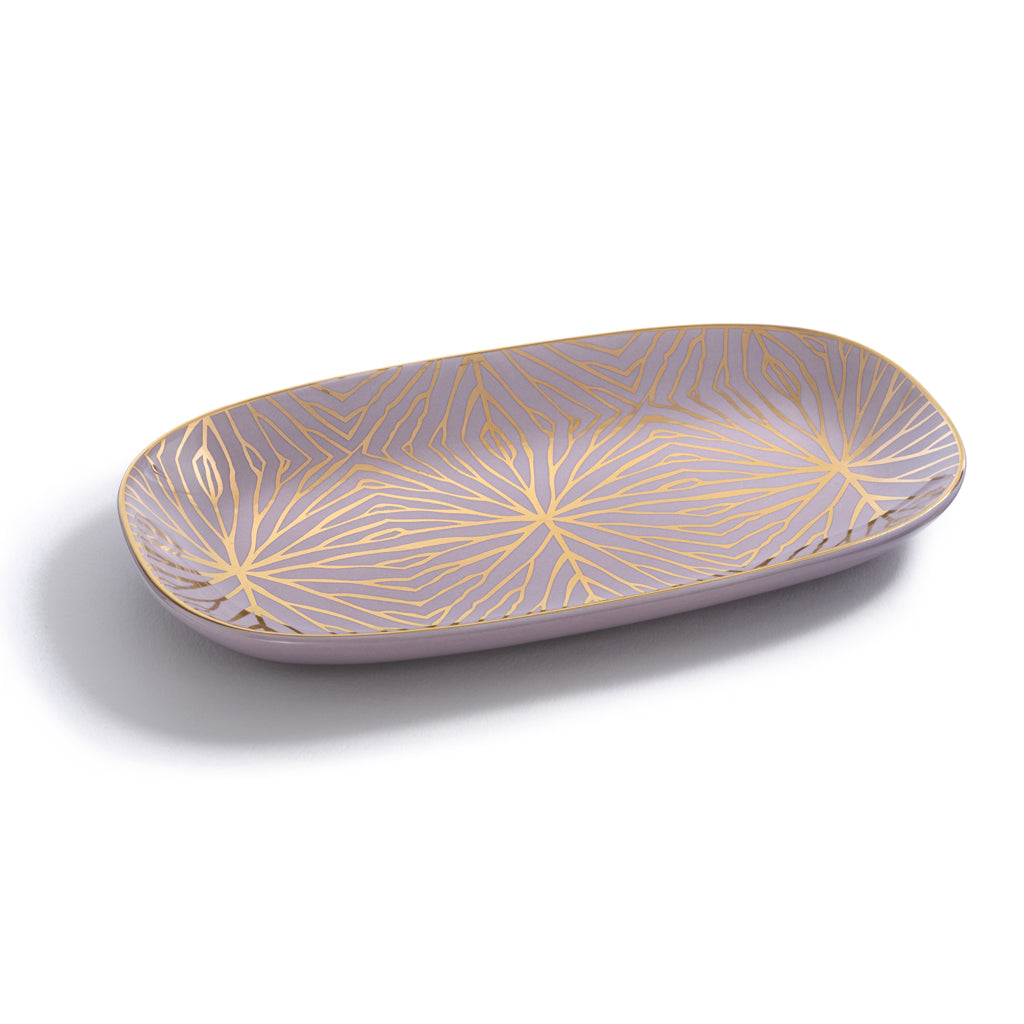 Talianna Lily Pad Catchall Tray, Lilac & Gold