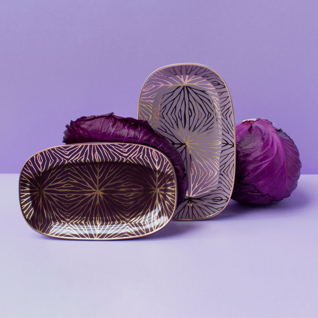 Talianna Lily Pad Catchall Tray, Lilac & Gold