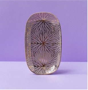 Talianna Lily Pad Catchall Tray, Lilac & Gold