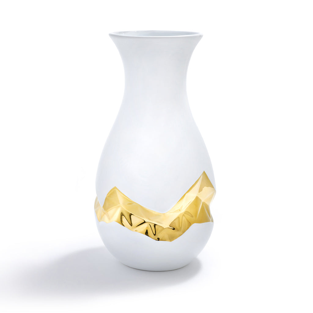 Talianna Oro Vase, White & Gold